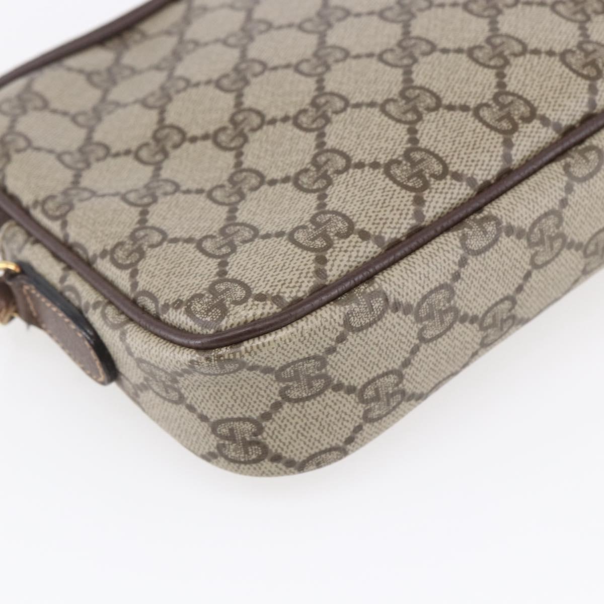 GUCCI GG Supreme Shoulder Bag PVC Leather Beige Gold 007 14 6428 Auth SW1761