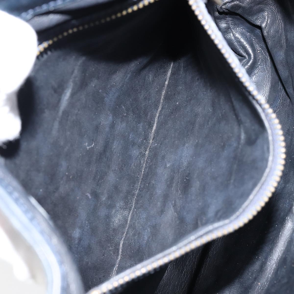 GUCCI GG Supreme Sherry Line Shoulder Bag Navy Gold Auth SW1763