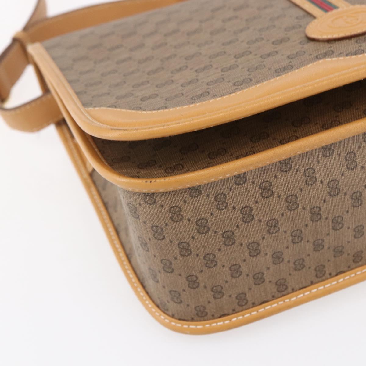 GUCCI Micro GG Supreme Shoulder Bag PVC Beige Gold 001 104 0551 Auth SW1765