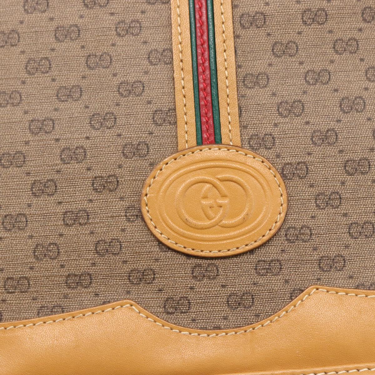 GUCCI Micro GG Supreme Shoulder Bag PVC Beige Gold 001 104 0551 Auth SW1765