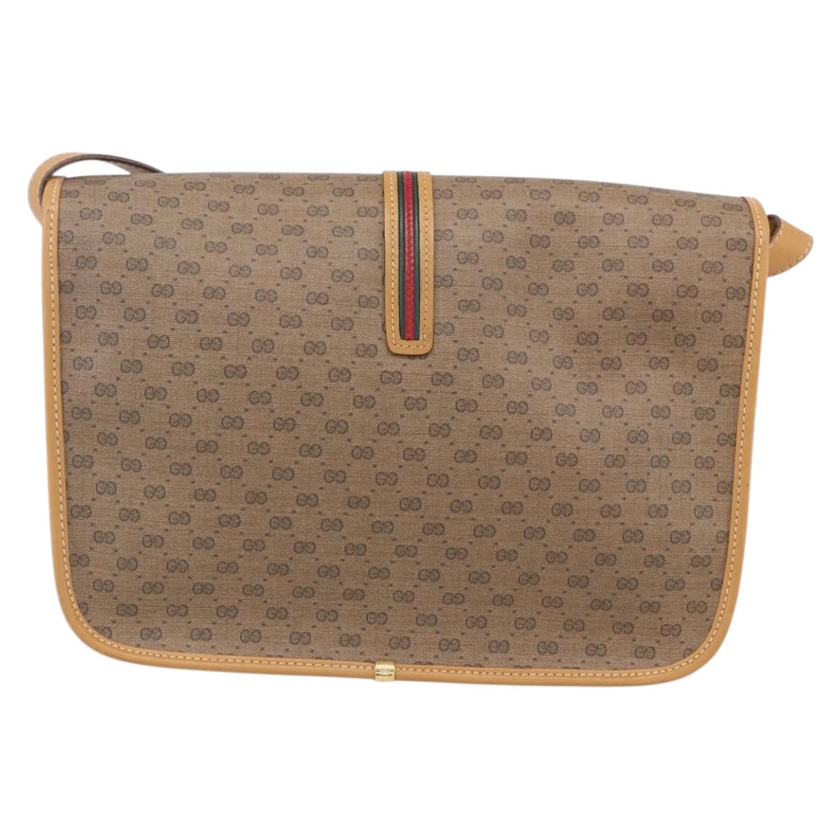 GUCCI Micro GG Supreme Shoulder Bag PVC Beige Gold 001 104 0551 Auth SW1765