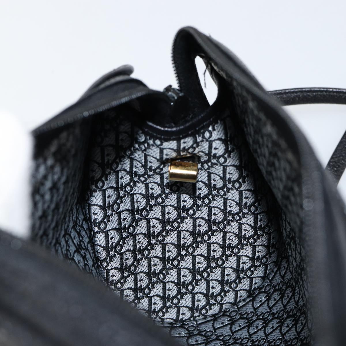 Christian Dior Shoulder Bag Leather Black Gold Auth SW1767