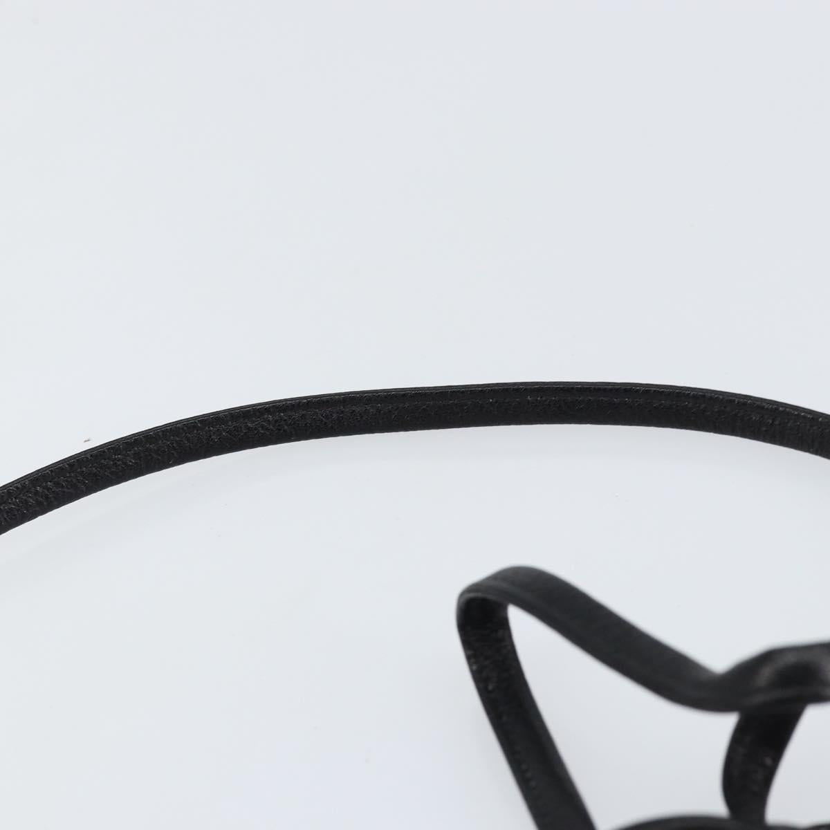 Christian Dior Shoulder Bag Leather Black Gold Auth SW1767