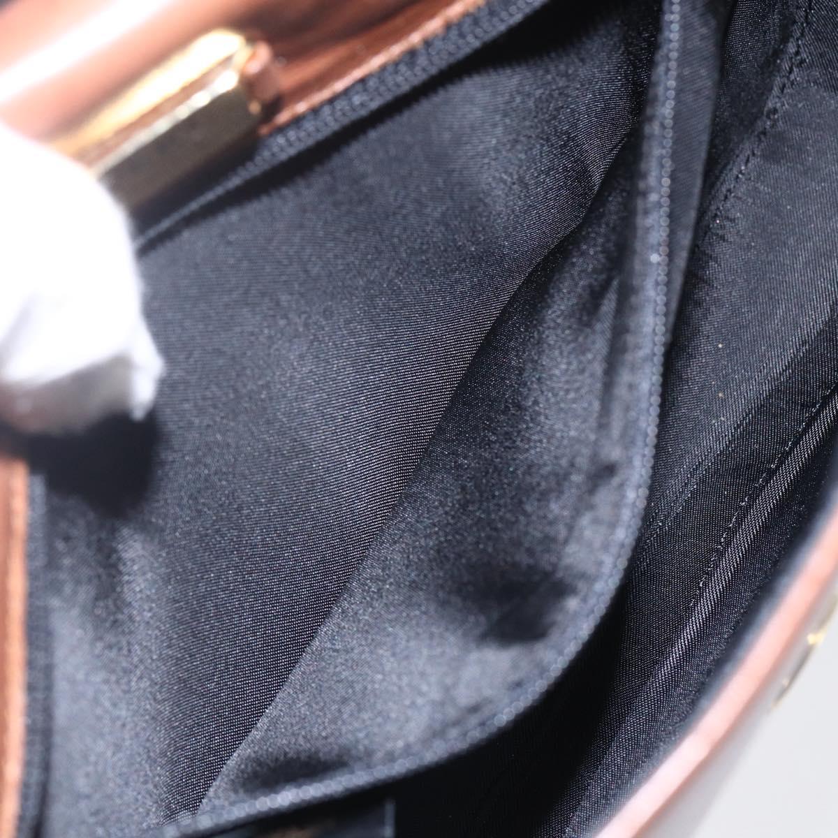 LOEWE Shoulder Bag Leather Gold Brown Auth SW1768