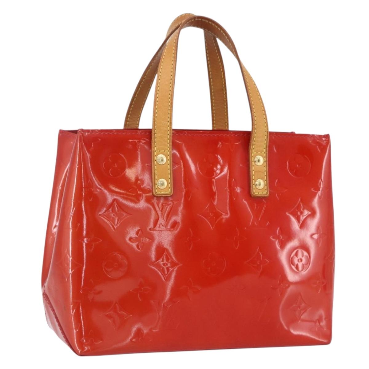 LOUIS VUITTON Monogram Vernis Reade PM Hand Bag Red Rouge M91088 LV Auth SW1770