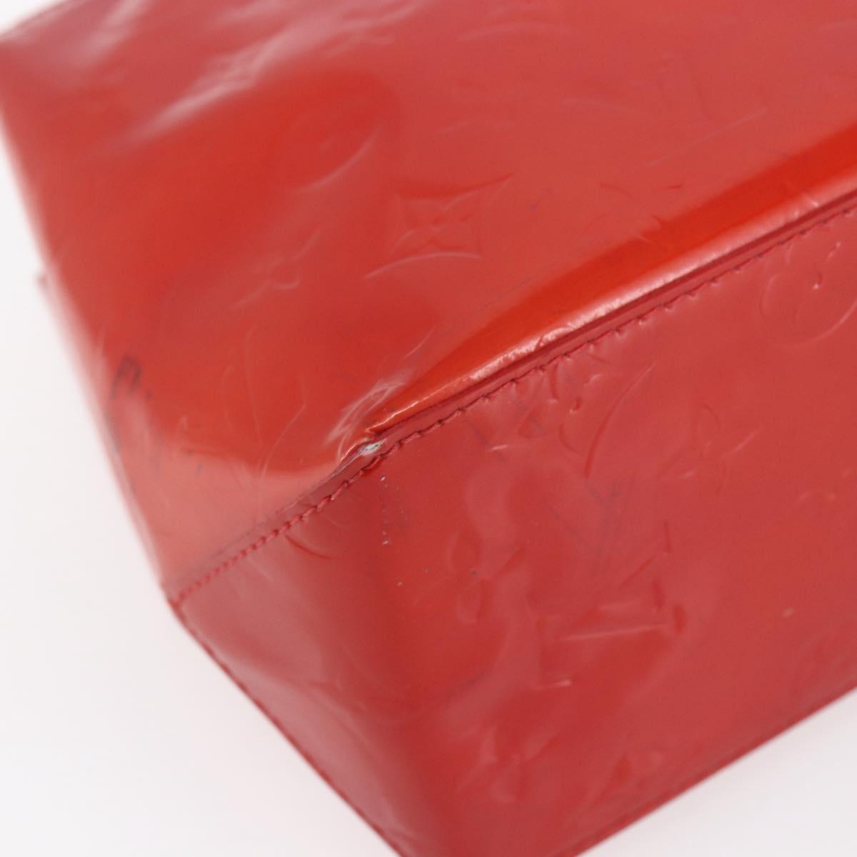 LOUIS VUITTON Monogram Vernis Reade PM Hand Bag Red Rouge M91088 LV Auth SW1770