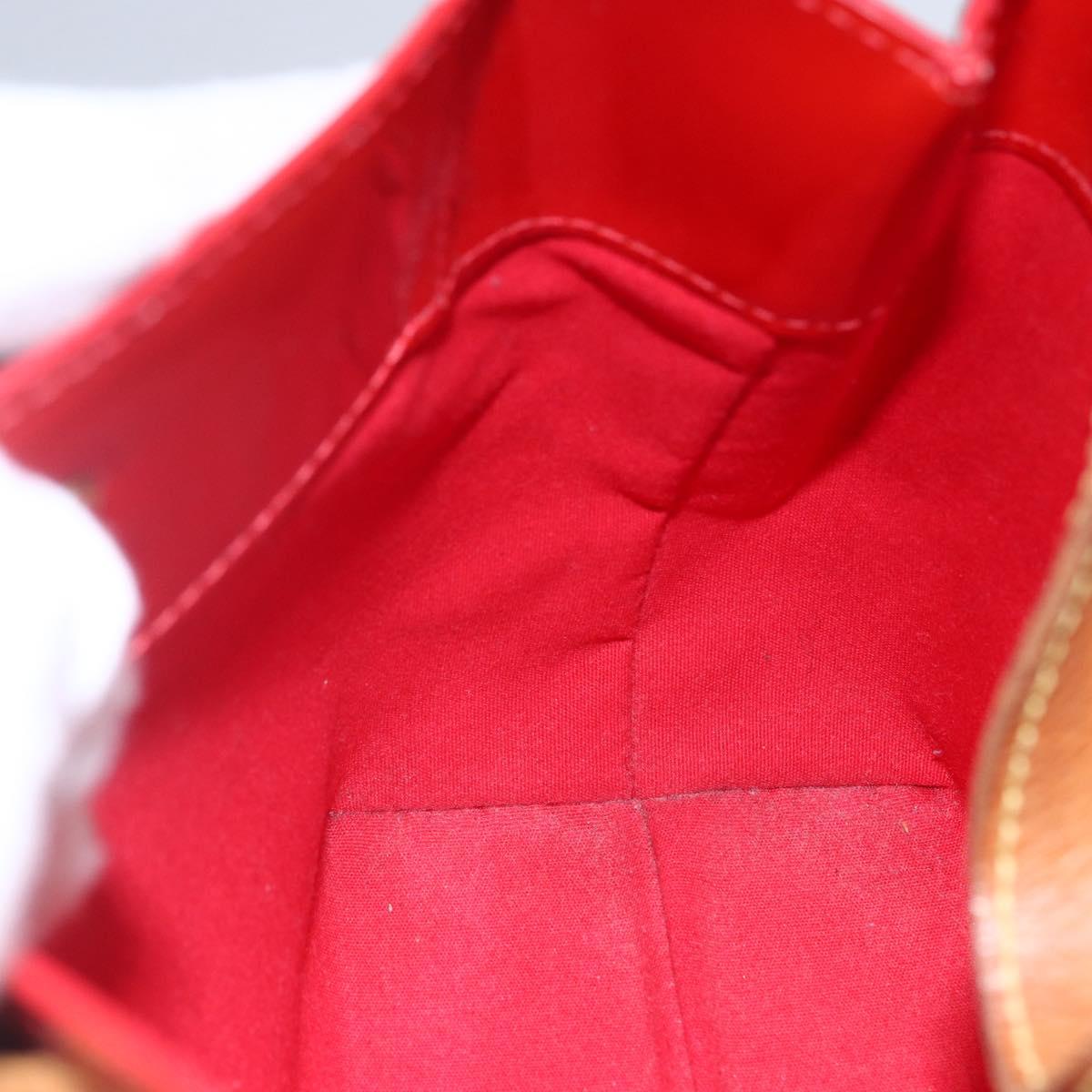 LOUIS VUITTON Monogram Vernis Reade PM Hand Bag Red Rouge M91088 LV Auth SW1770
