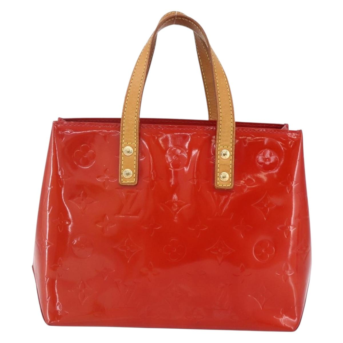 LOUIS VUITTON Monogram Vernis Reade PM Hand Bag Red Rouge M91088 LV Auth SW1770