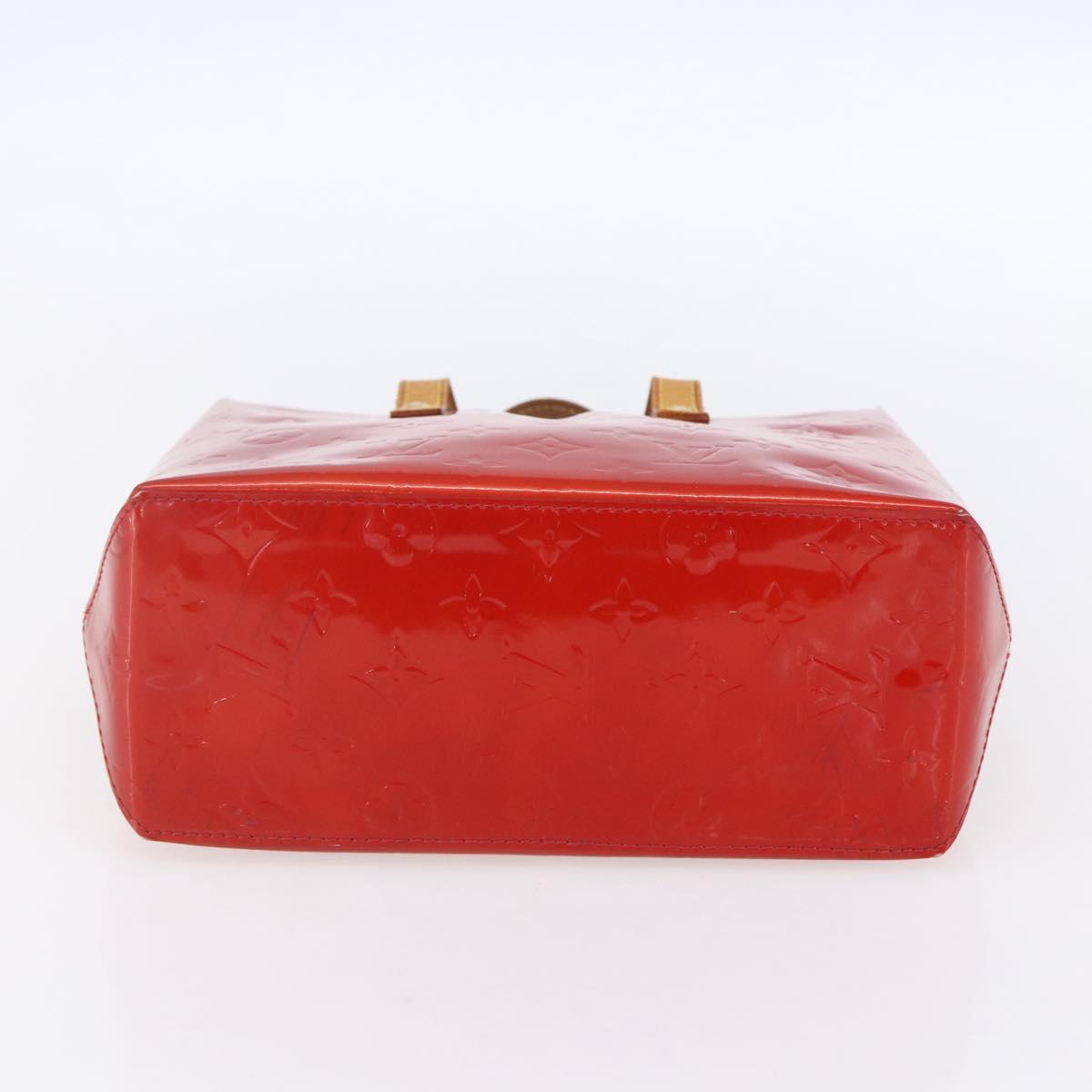 LOUIS VUITTON Monogram Vernis Reade PM Hand Bag Red Rouge M91088 LV Auth SW1770