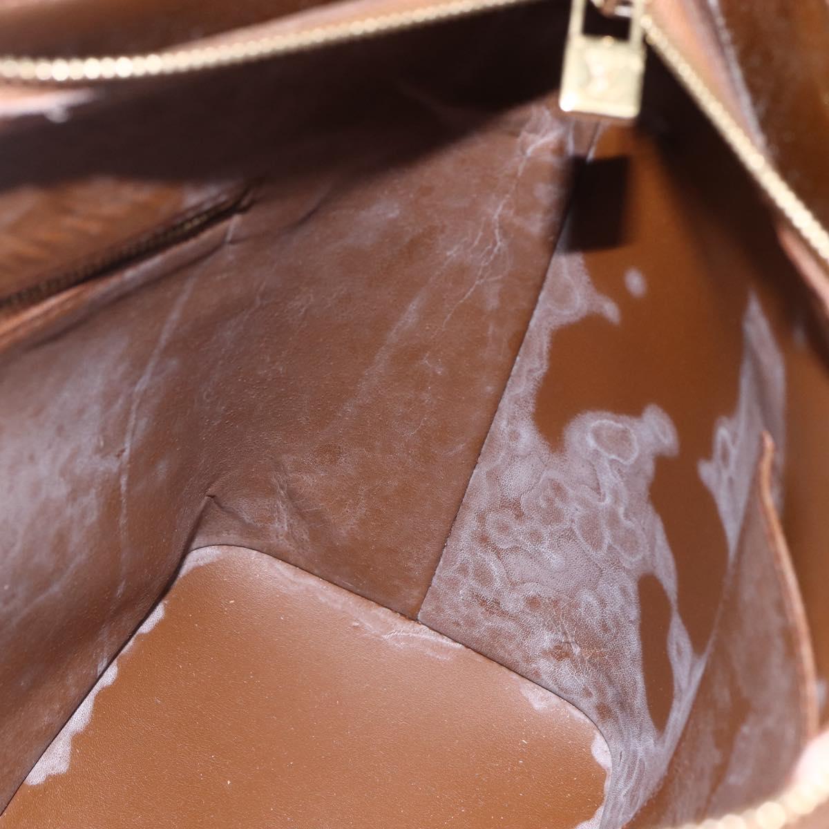 LOUIS VUITTON Monogram Vernis Houston Hand Bag Bronze M91122 LV Auth SW1772