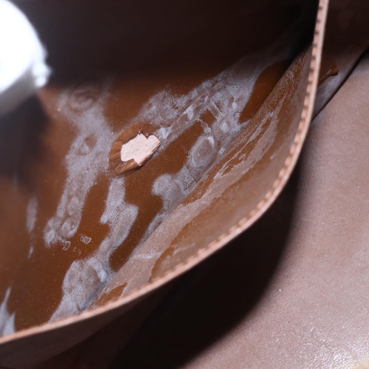 LOUIS VUITTON Monogram Vernis Houston Hand Bag Bronze M91122 LV Auth SW1772