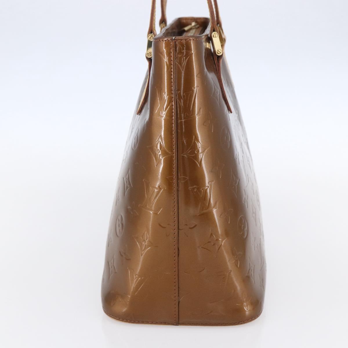 LOUIS VUITTON Monogram Vernis Houston Hand Bag Bronze M91122 LV Auth SW1772