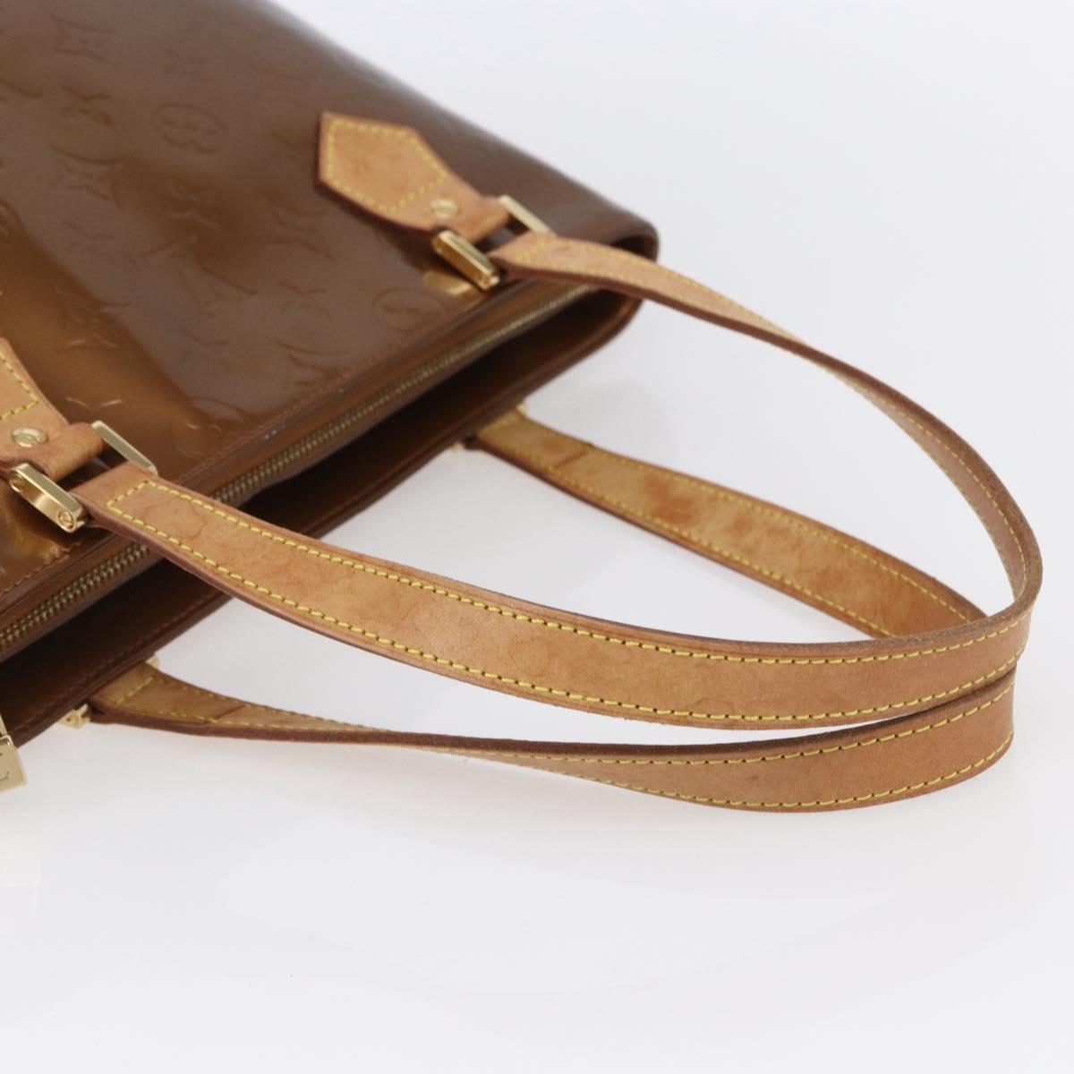 LOUIS VUITTON Monogram Vernis Houston Hand Bag Bronze M91122 LV Auth SW1772
