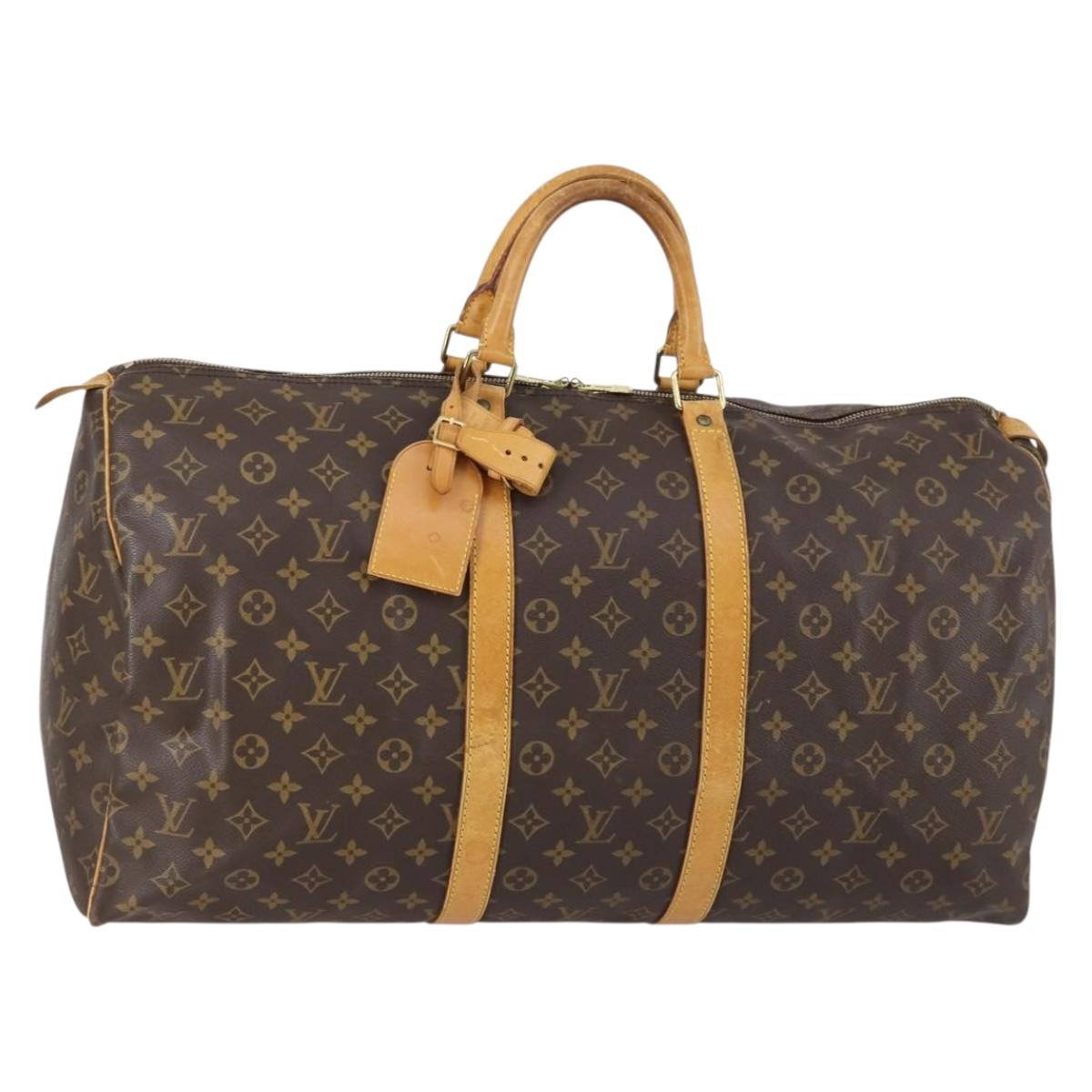 LOUIS VUITTON Monogram Keepall 55 Boston Bag M41424 LV Auth SW1778
