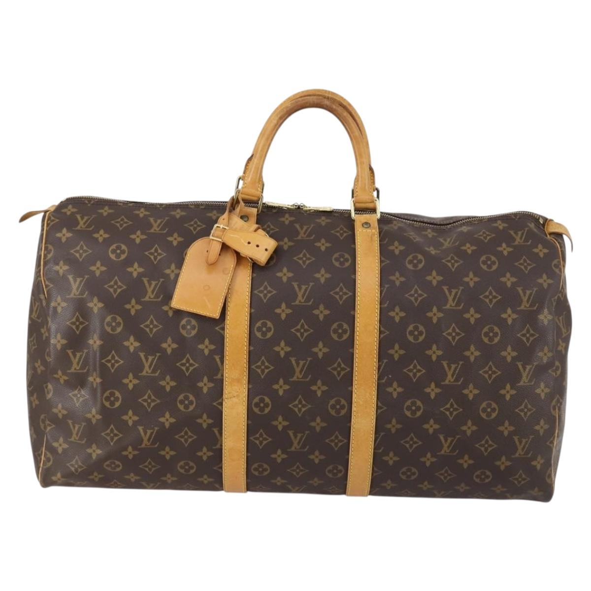 LOUIS VUITTON Monogram Keepall 55 Boston Bag M41424 LV Auth SW1778