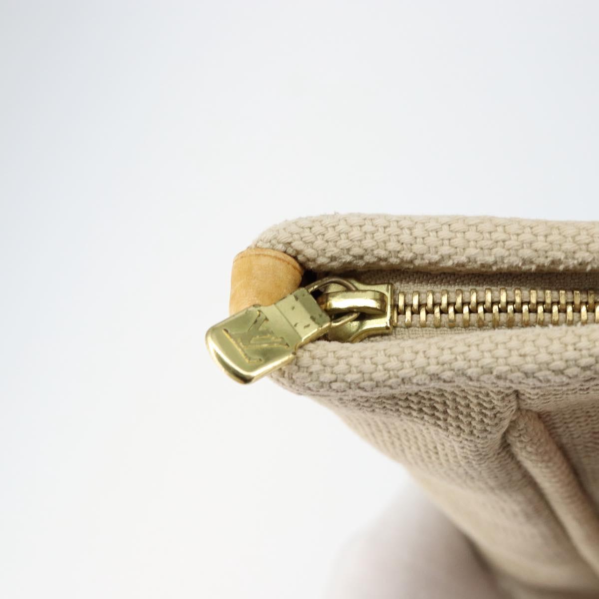 LOUIS VUITTON Antigua Cabas MM Tote Bag Canvas Beige Red M40035 LV Auth SW1779