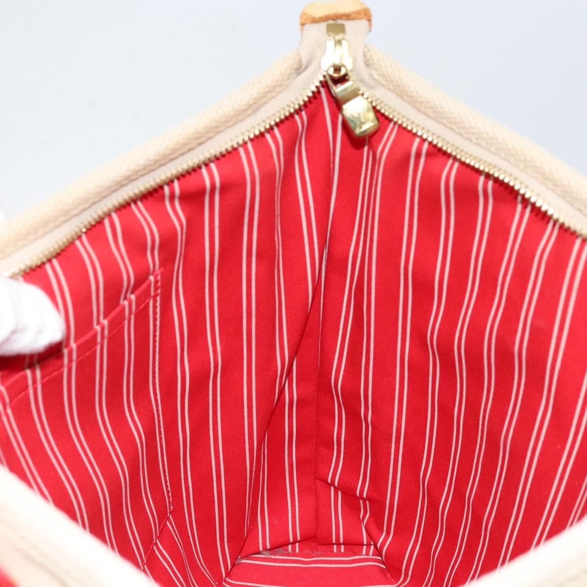LOUIS VUITTON Antigua Cabas MM Tote Bag Canvas Beige Red M40035 LV Auth SW1779