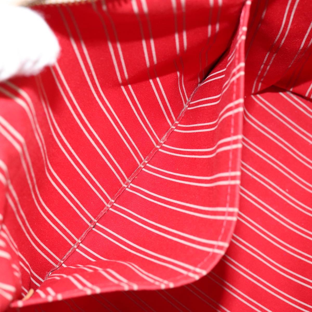 LOUIS VUITTON Antigua Cabas MM Tote Bag Canvas Beige Red M40035 LV Auth SW1779