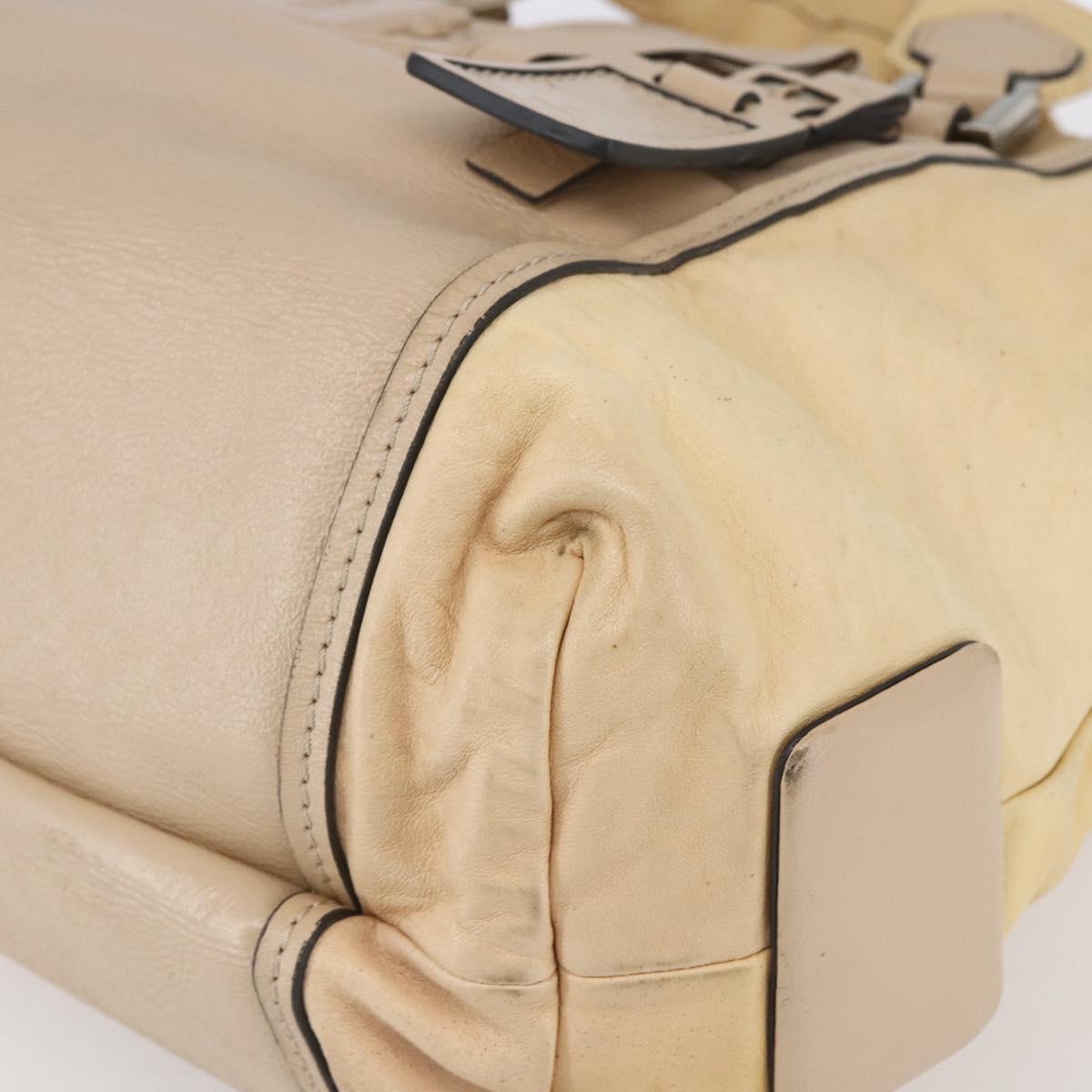 Chloe Tote Bag Leather Beige Brown Auth SW1787