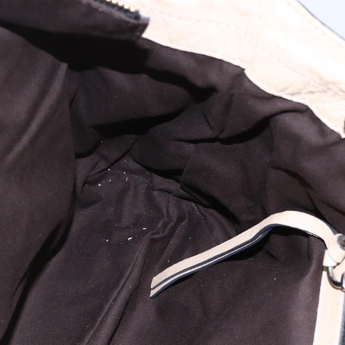 Chloe Tote Bag Leather Beige Brown Auth SW1787