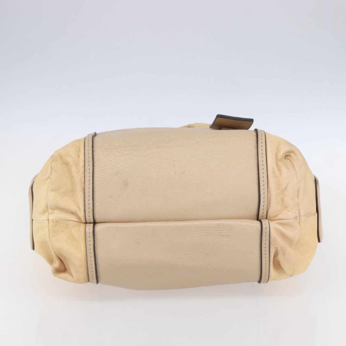 Chloe Tote Bag Leather Beige Brown Auth SW1787
