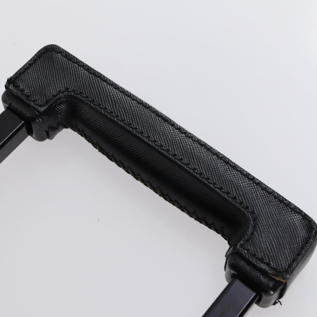 PRADA Carry Case Nylon Leather Black Silver Auth SW1789