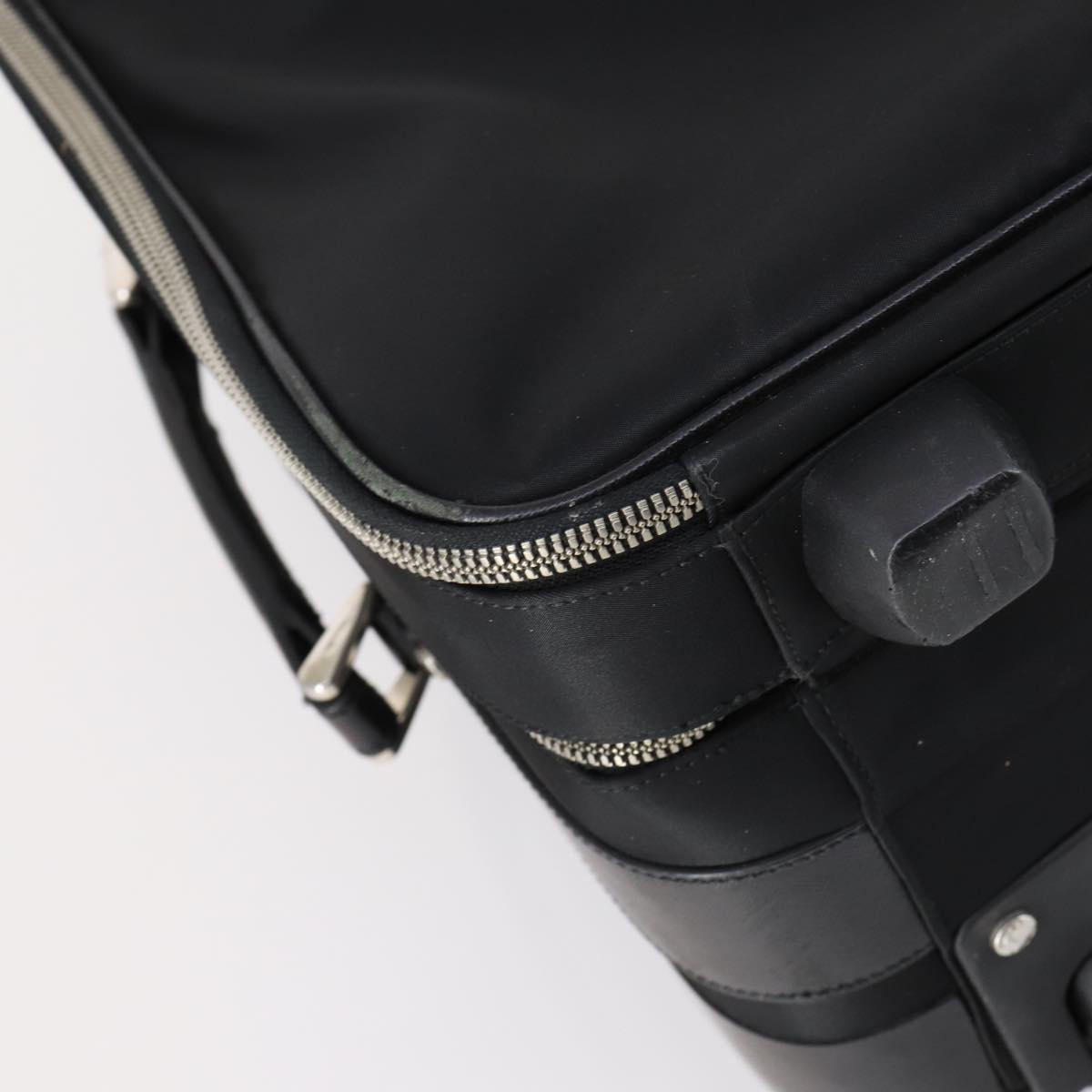 PRADA Carry Case Nylon Leather Black Silver Auth SW1789