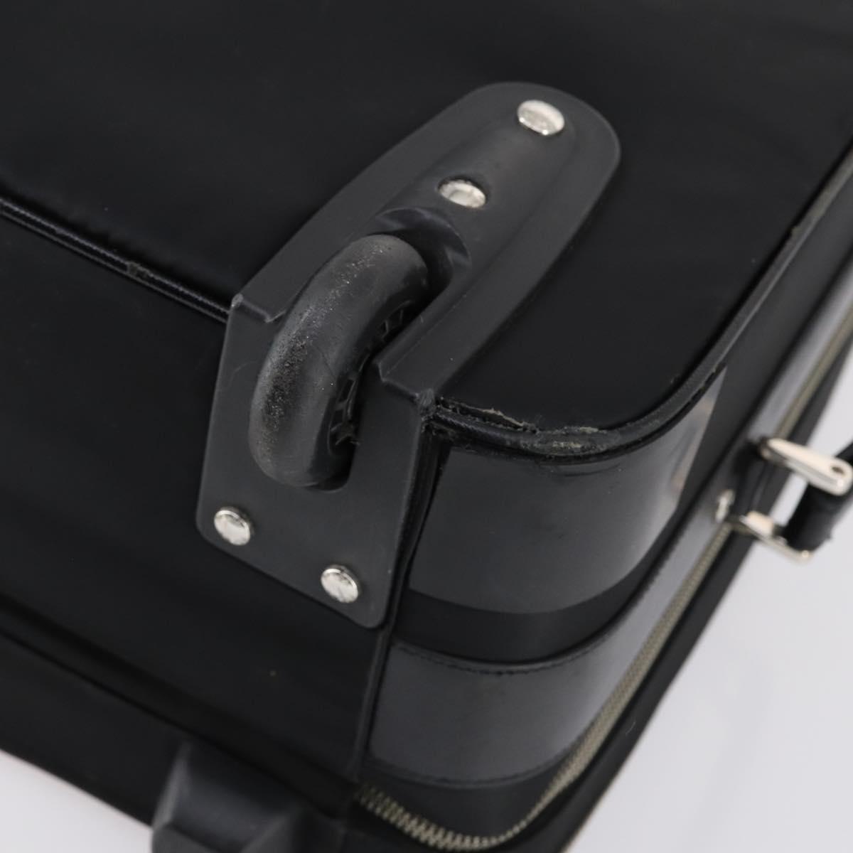 PRADA Carry Case Nylon Leather Black Silver Auth SW1789