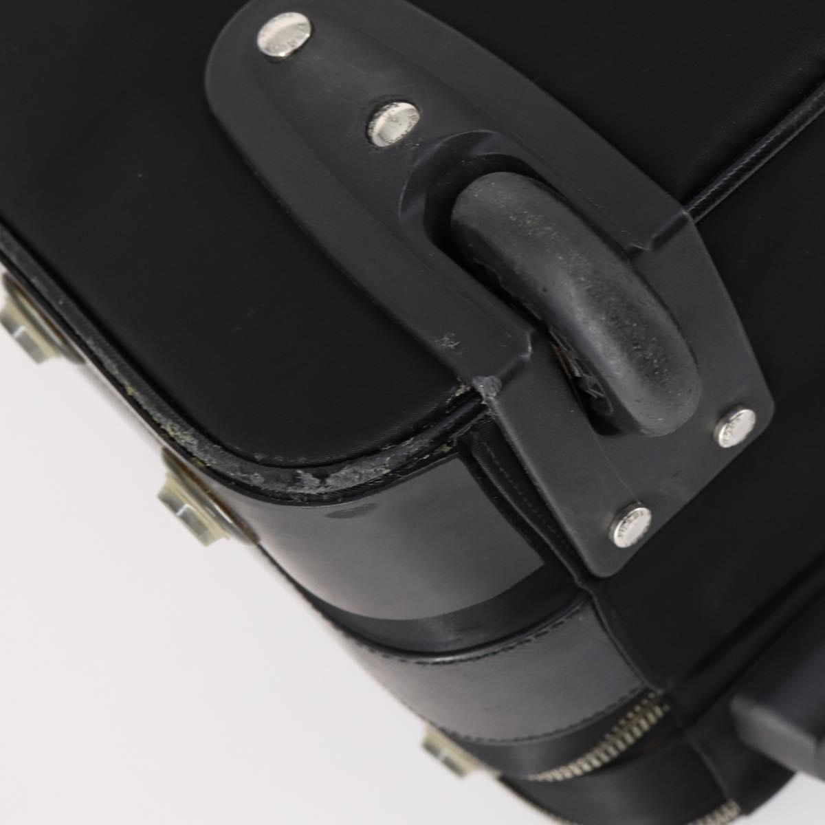 PRADA Carry Case Nylon Leather Black Silver Auth SW1789