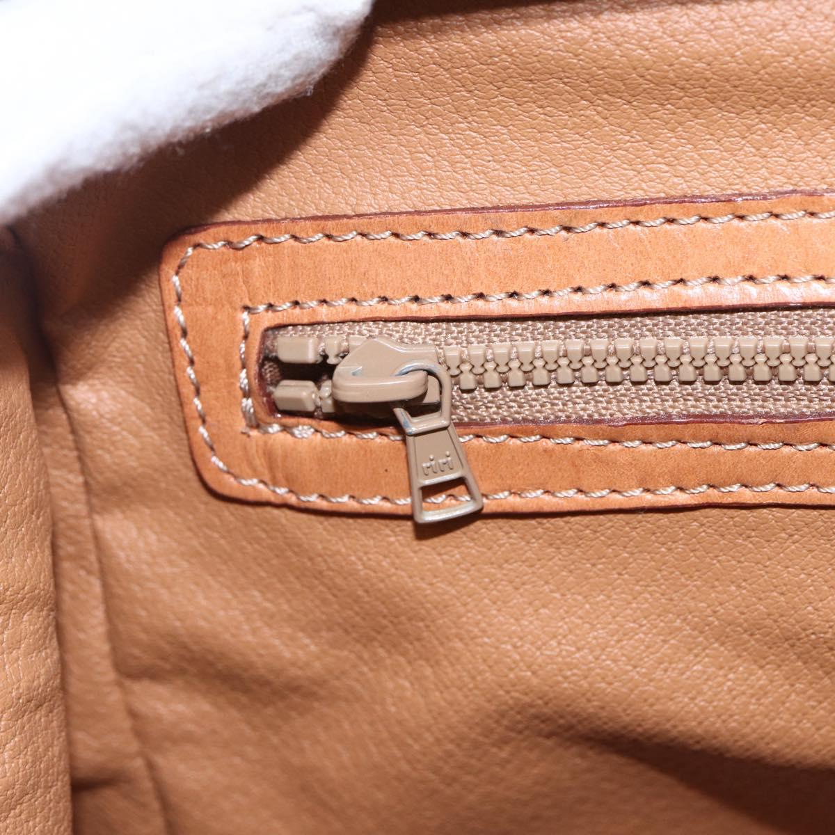 CELINE Macadam Canvas Hand Bag PVC Leather Brown Gold Auth SW1791