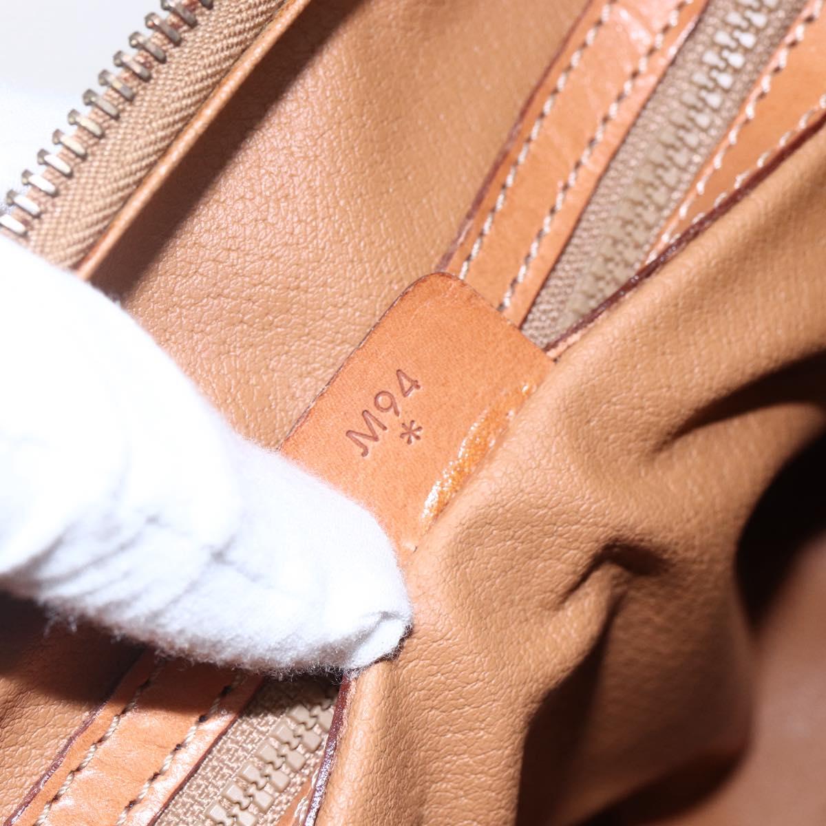 CELINE Macadam Canvas Hand Bag PVC Leather Brown Gold Auth SW1791