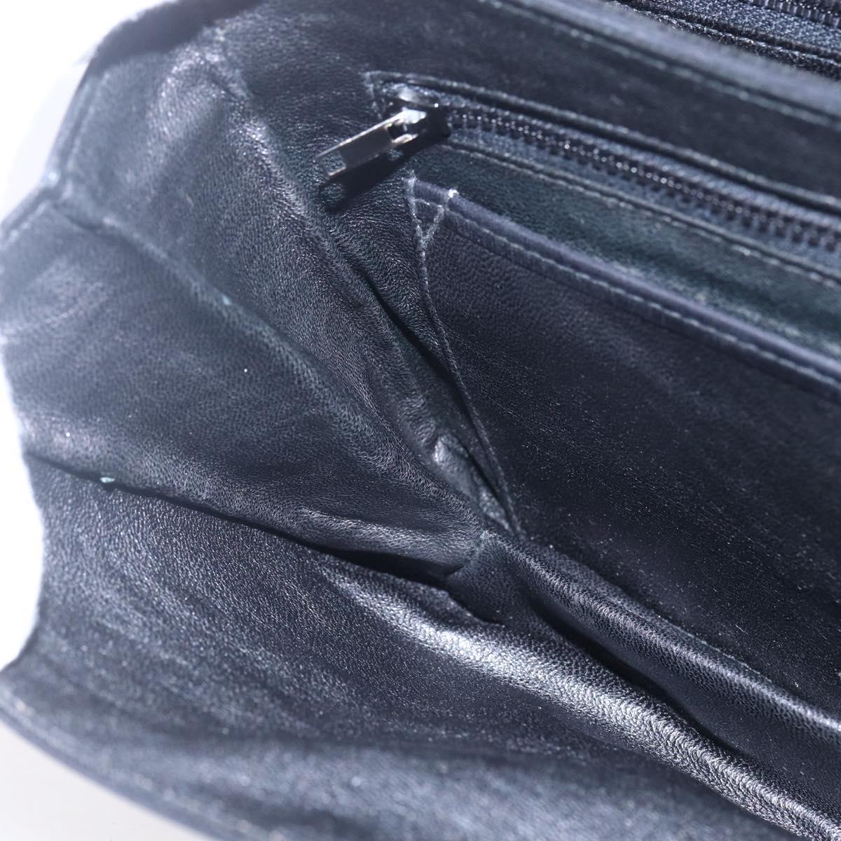 FENDI Shoulder Bag Leather Black Gold Auth SW1797