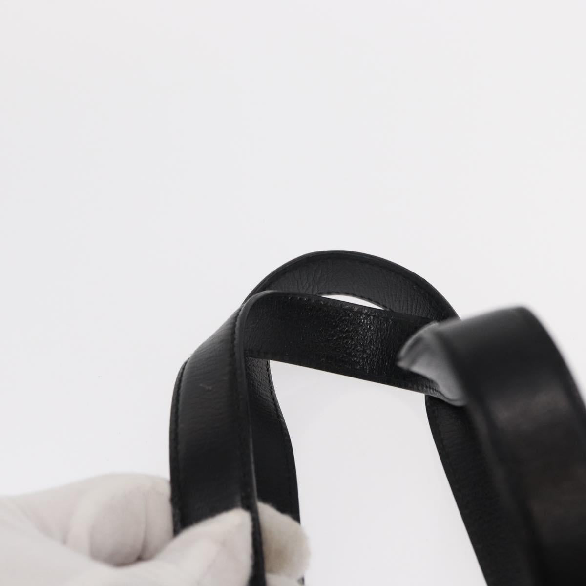 Salvatore Ferragamo Gancini Hand Bag Leather Black Gold Auth SW1799