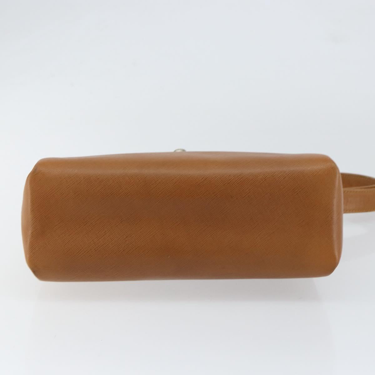 GUCCI Shoulder Bag Leather Brown Gold Auth SW1800