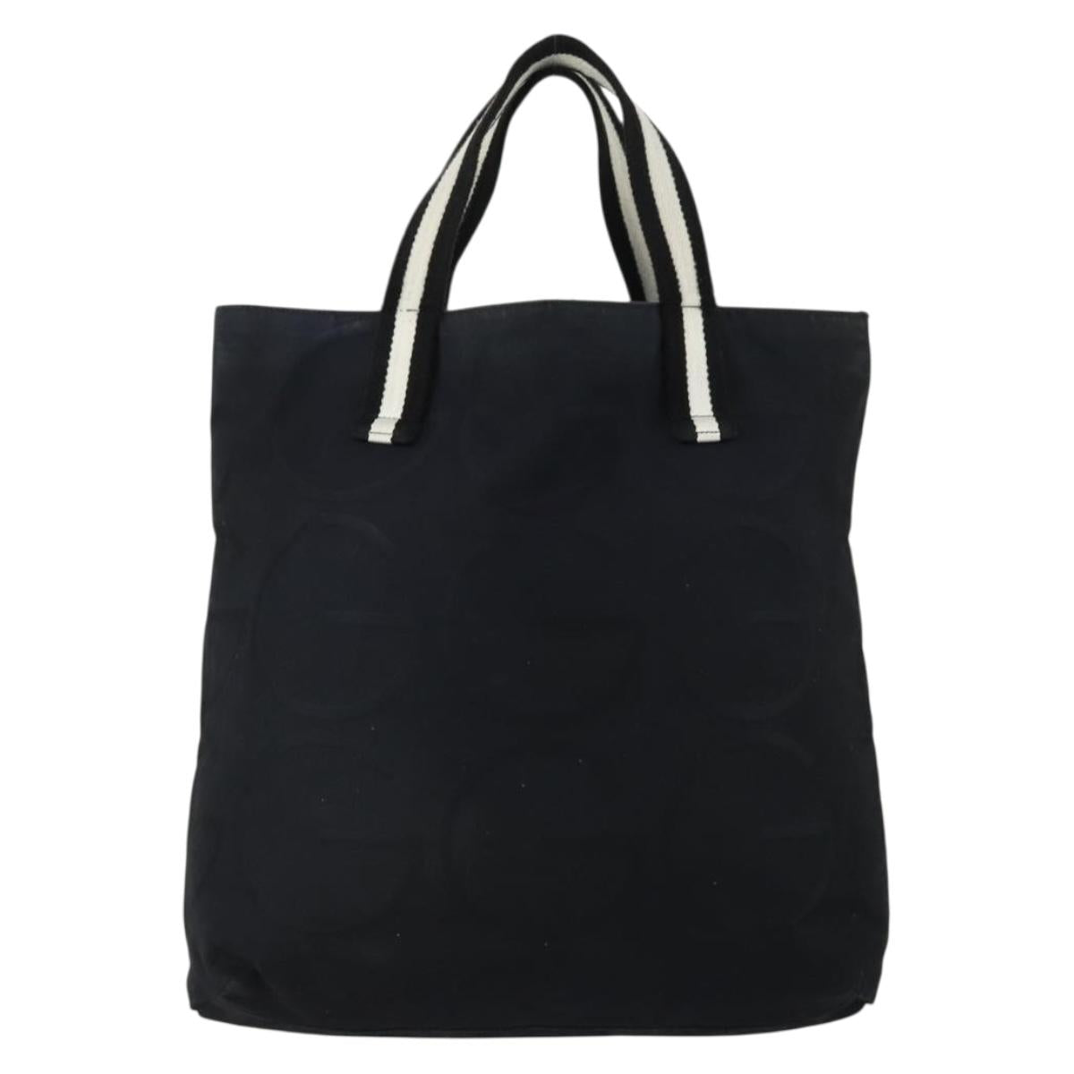 GUCCI GG Canvas Sherry Line Hand Bag Black 123439 Auth SW1801
