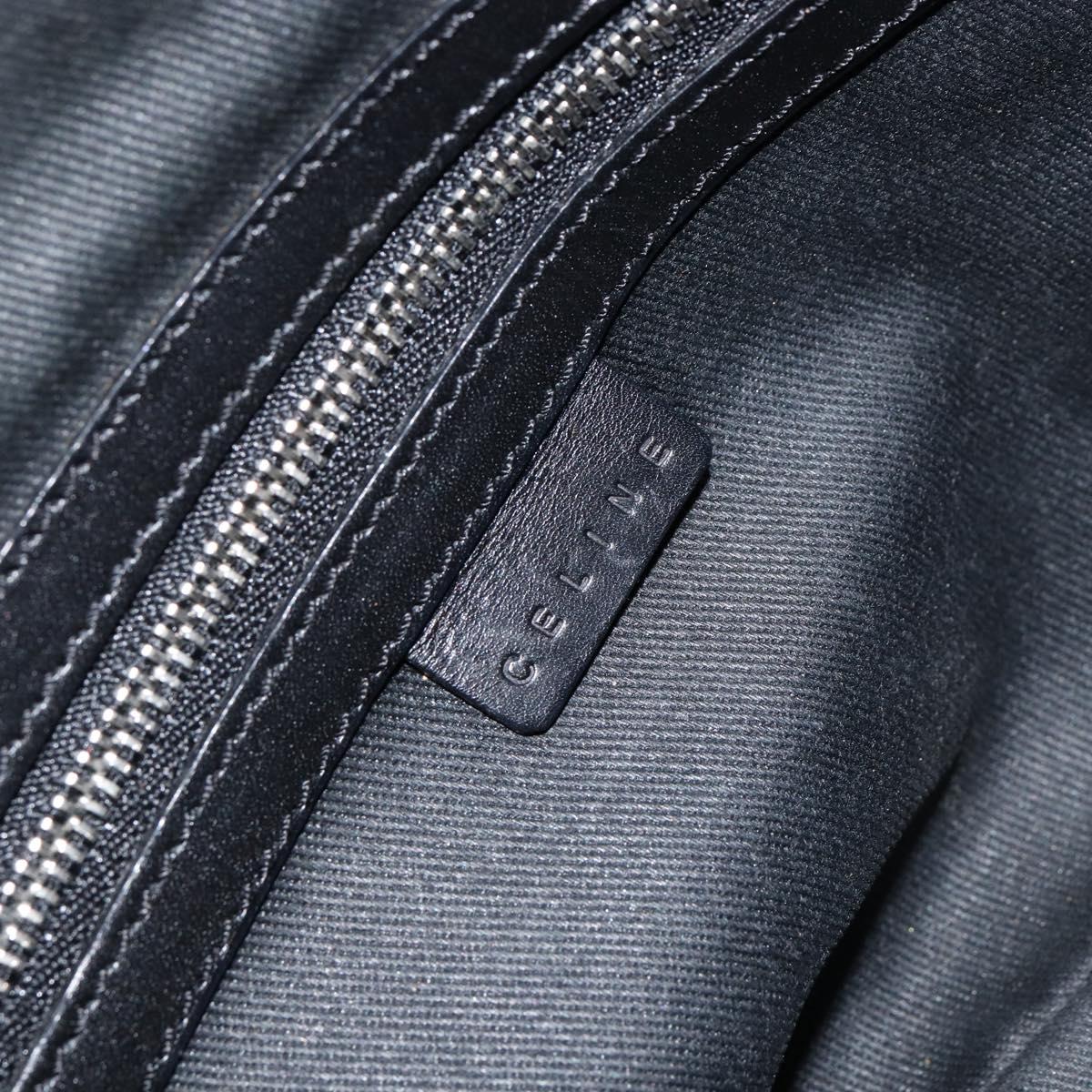 CELINE C Macadam Canvas Shoulder Bag Black Silver Auth SW1802