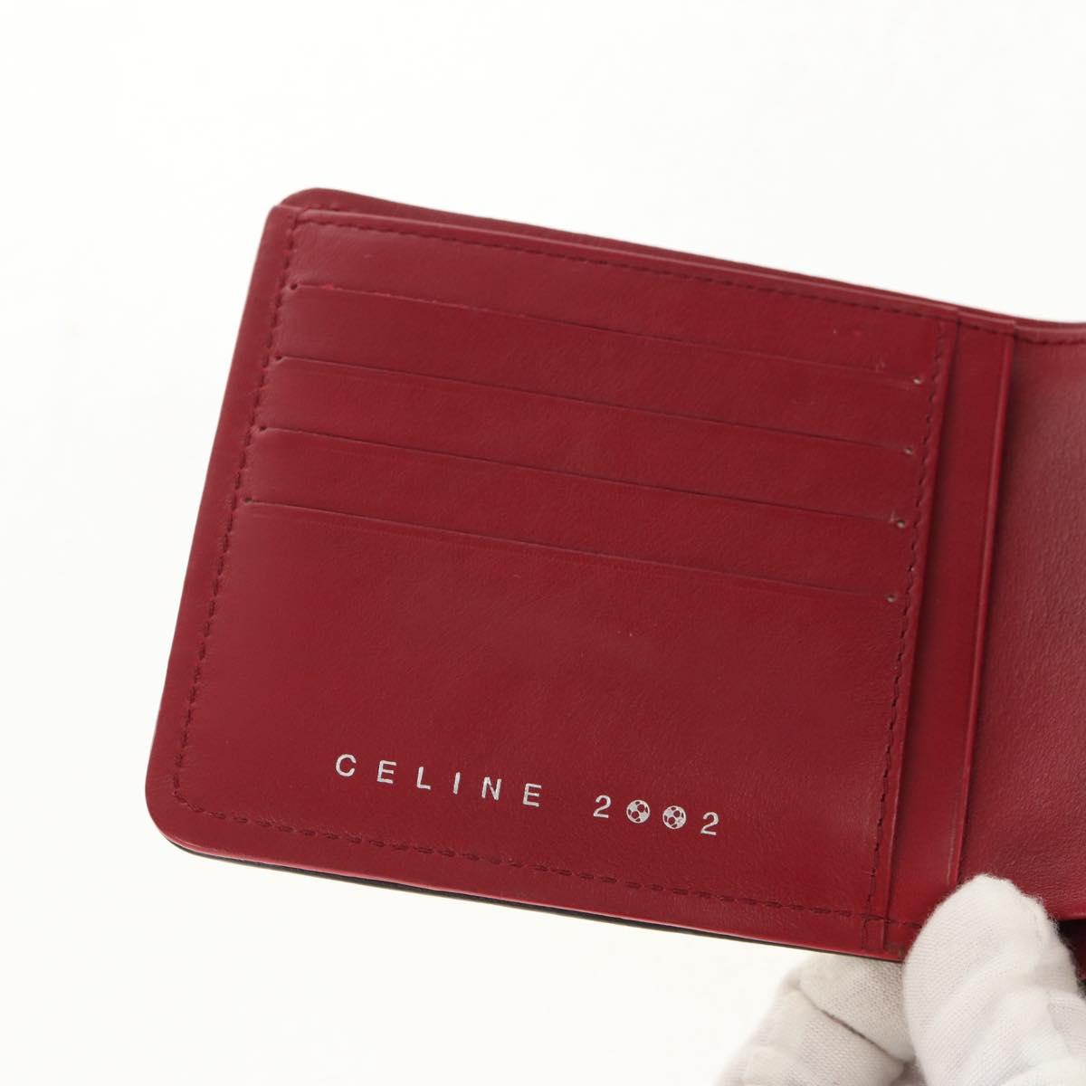 CELINE Bifold Wallet Leather White Auth SW1804AV