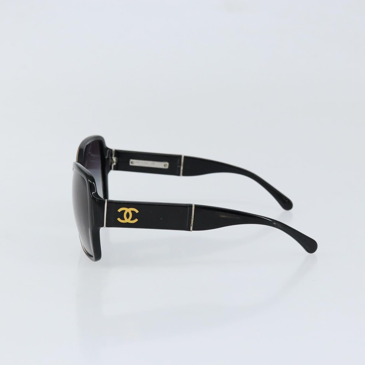 CHANEL Sunglasses plastic Black CC Auth SW1805