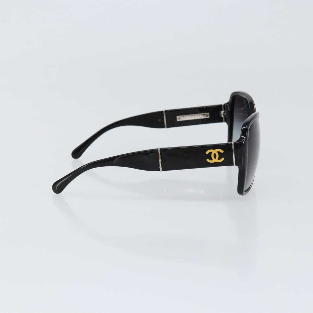 CHANEL Sunglasses plastic Black CC Auth SW1805