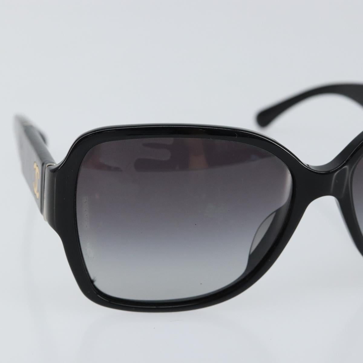 CHANEL Sunglasses plastic Black CC Auth SW1805
