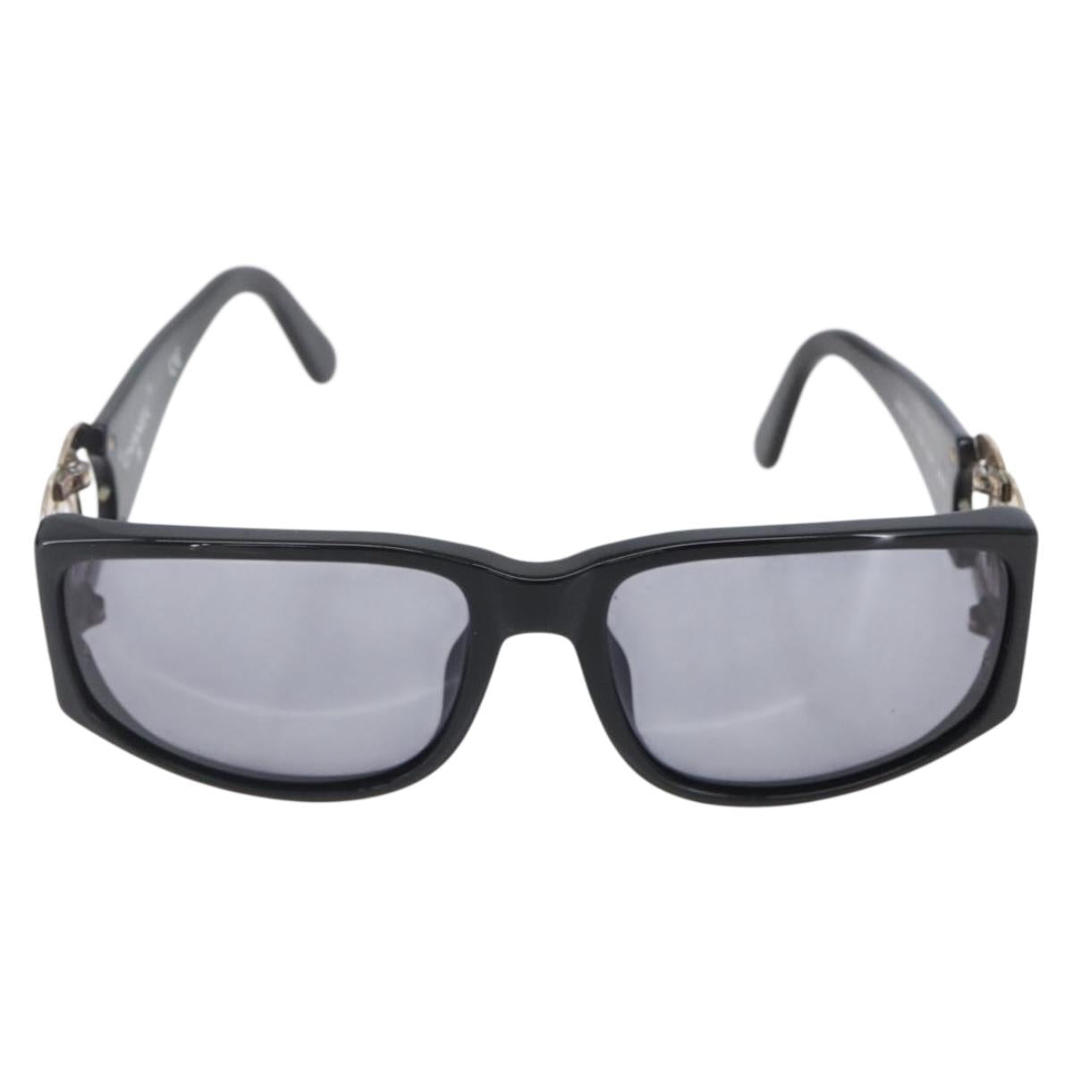 CHANEL Sunglasses plastic Black CC Auth SW1810