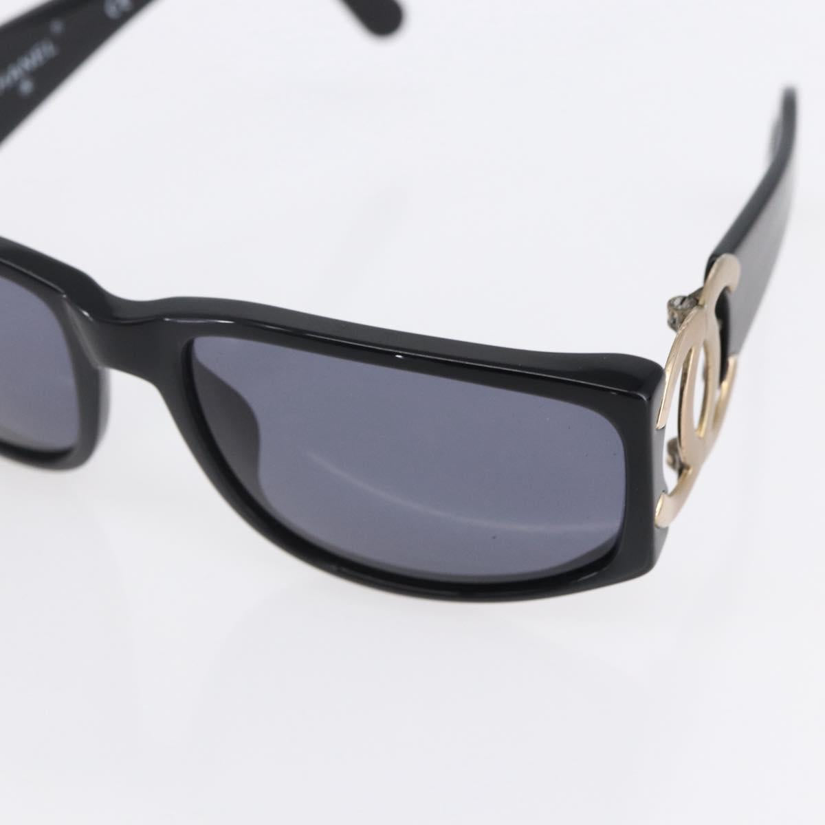 CHANEL Sunglasses plastic Black CC Auth SW1810