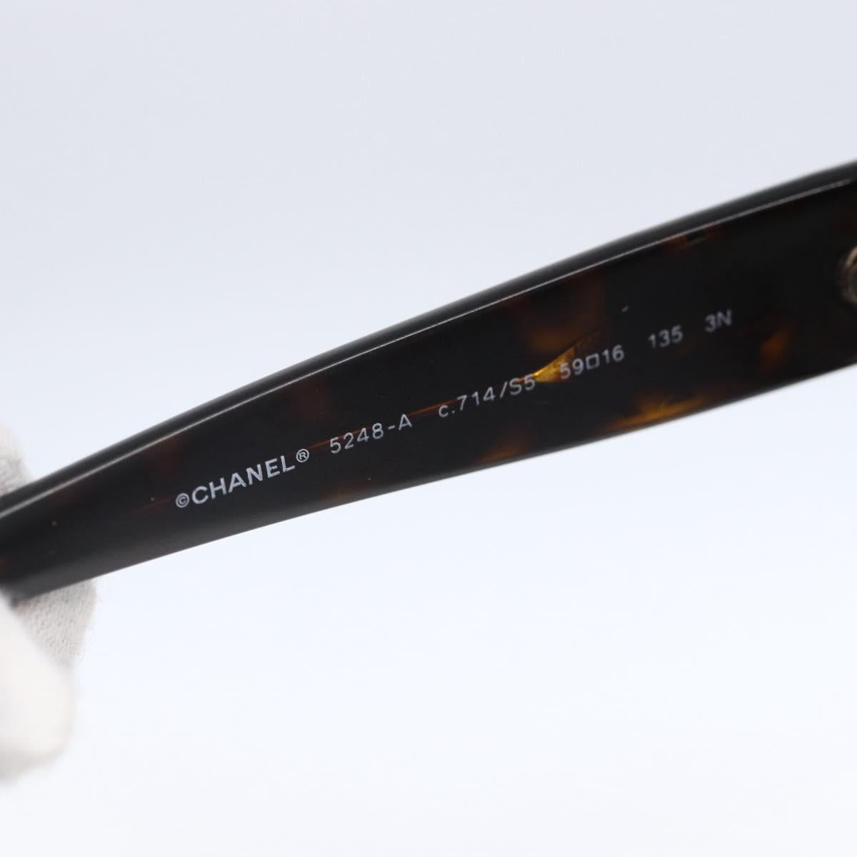 CHANEL Sunglasses plastic Brown CC Auth SW1812