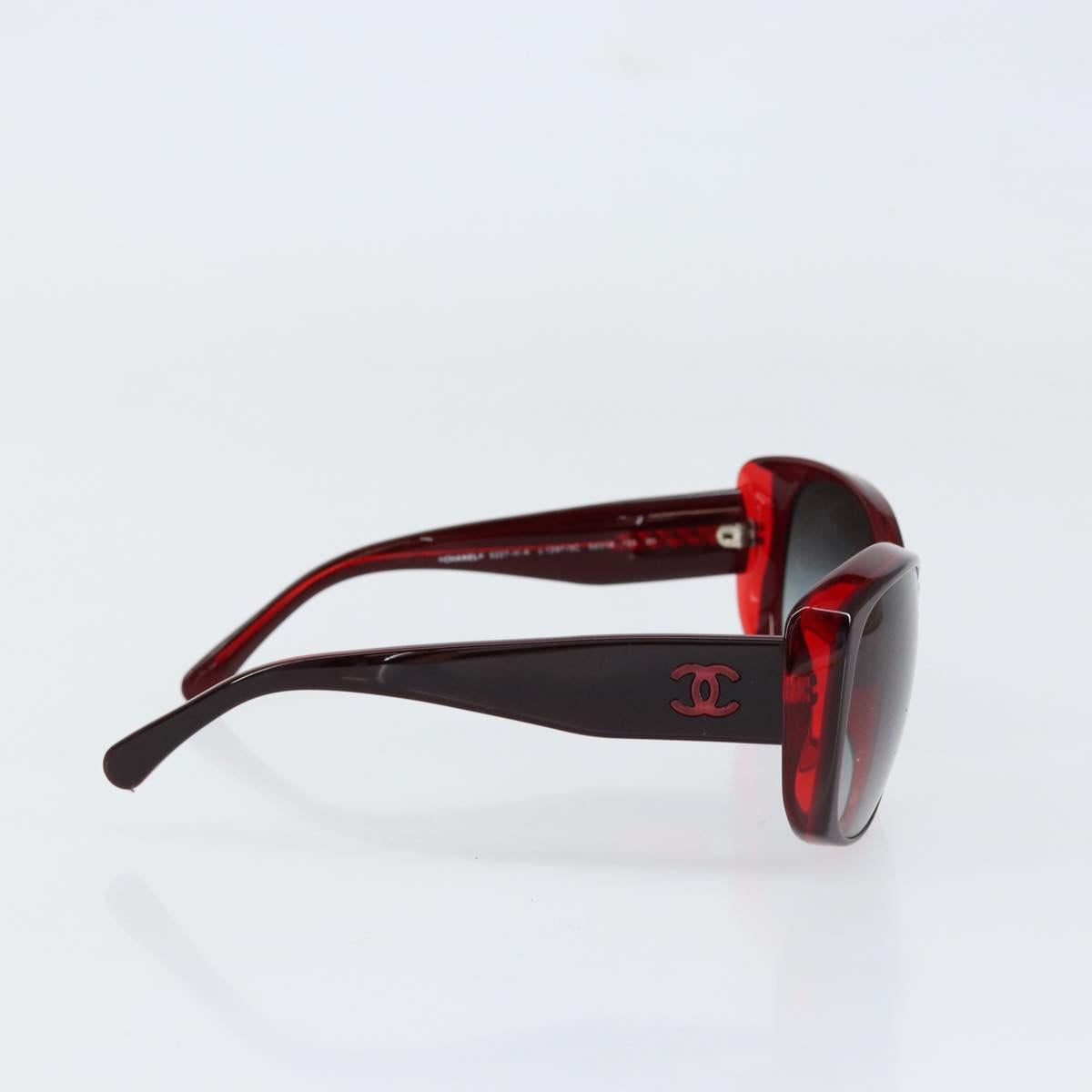 CHANEL Sunglasses plastic Red CC Auth SW1814
