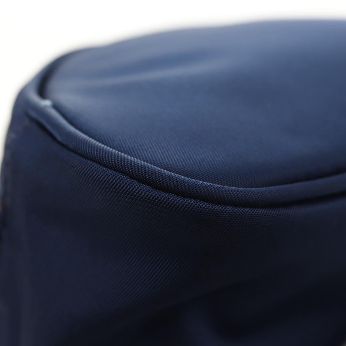 PRADA Clutch Bag Nylon Blue Gold Auth SW1822V