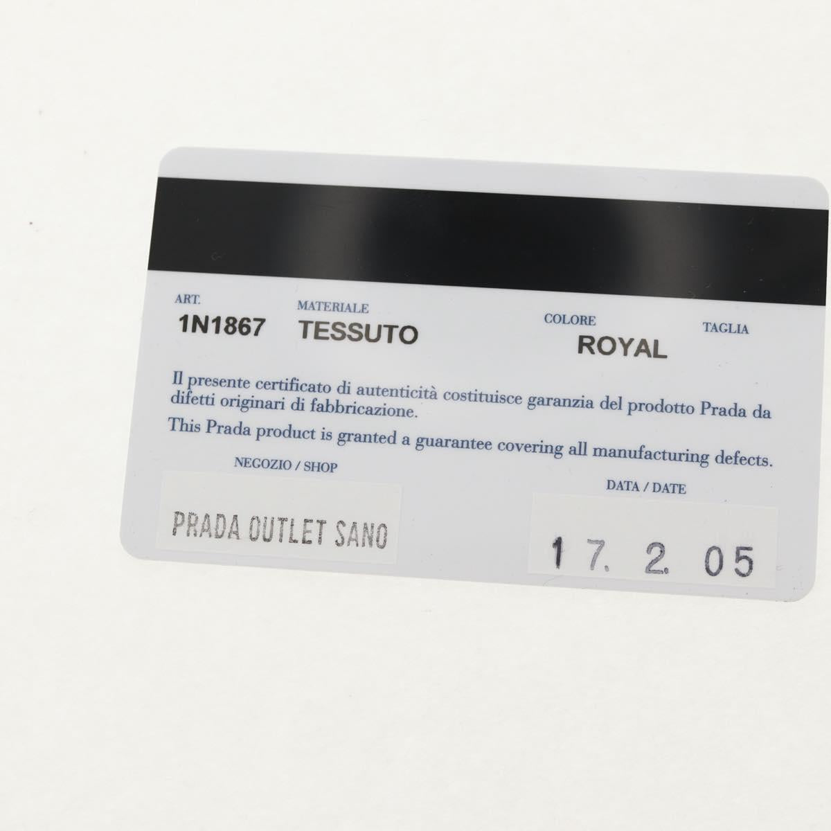 PRADA Clutch Bag Nylon Blue Gold Auth SW1822V