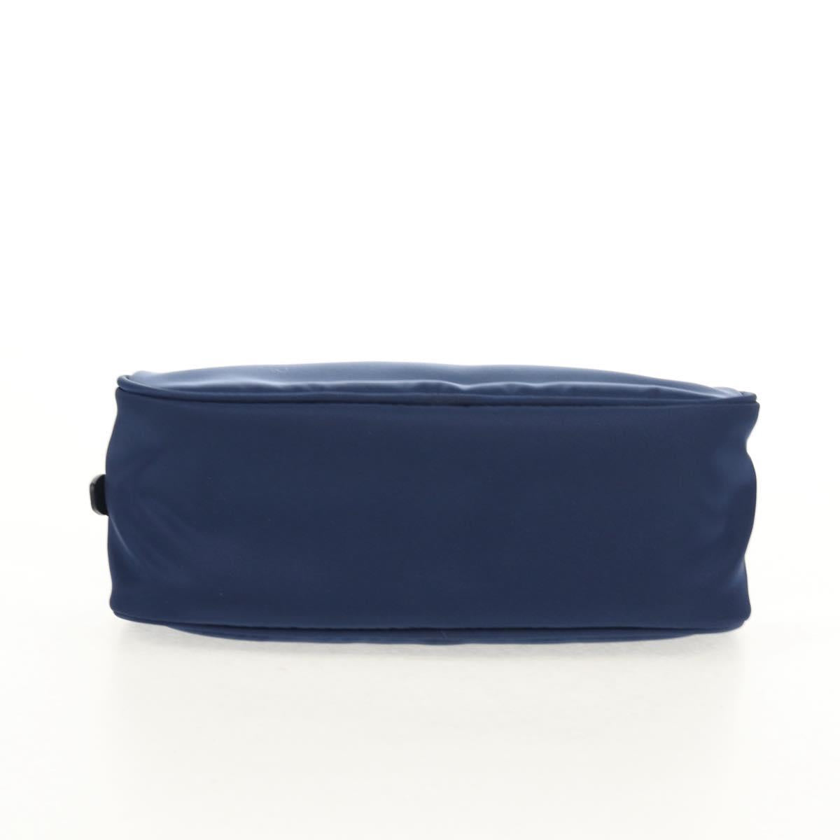 PRADA Clutch Bag Nylon Blue Gold Auth SW1822V