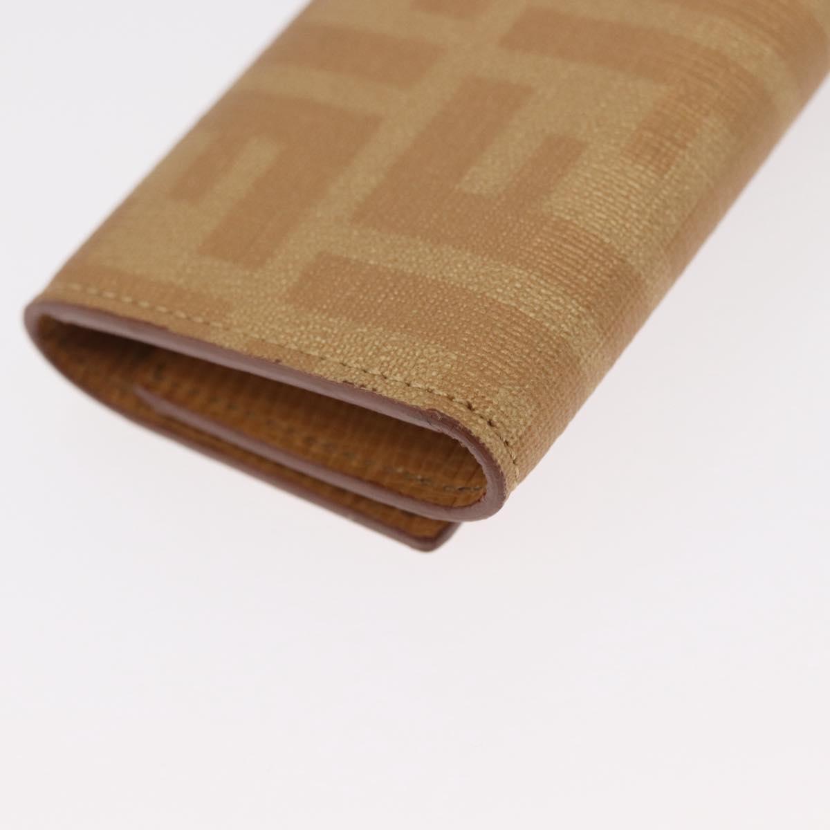 FENDI Zucca Canvas Key Case PVC Gold Auth SW1823A