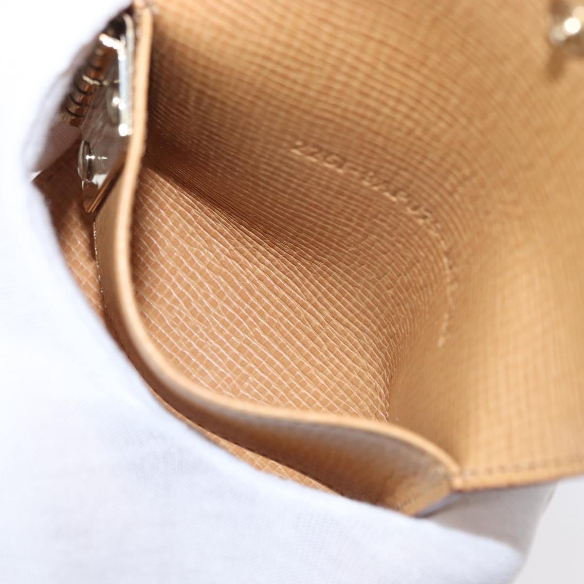 FENDI Zucca Canvas Key Case PVC Gold Auth SW1823A