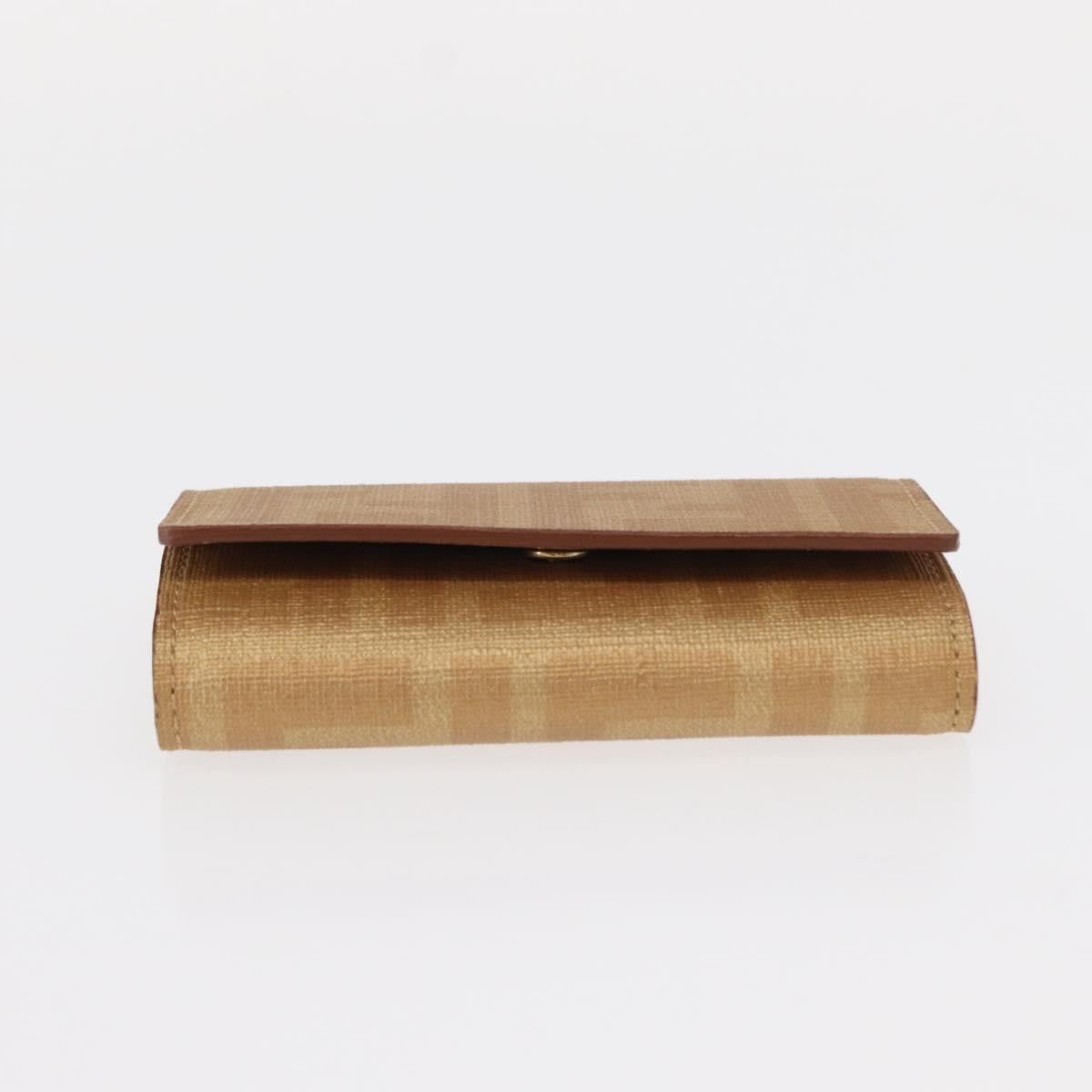 FENDI Zucca Canvas Key Case PVC Gold Auth SW1823V
